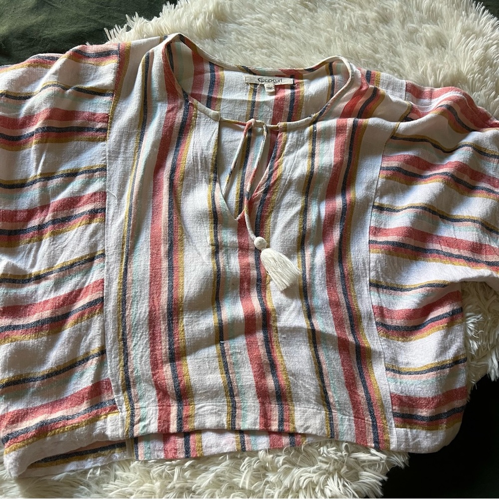 *2 for $20* Rip Curl Multicolor Striped Loose Canvas Top